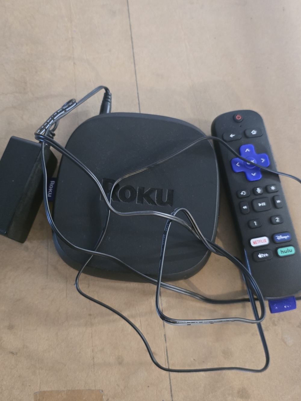 Roku Media Streamer with Black Remote and Purple Buttons